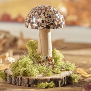 Holz-Pilz mit Mosaik