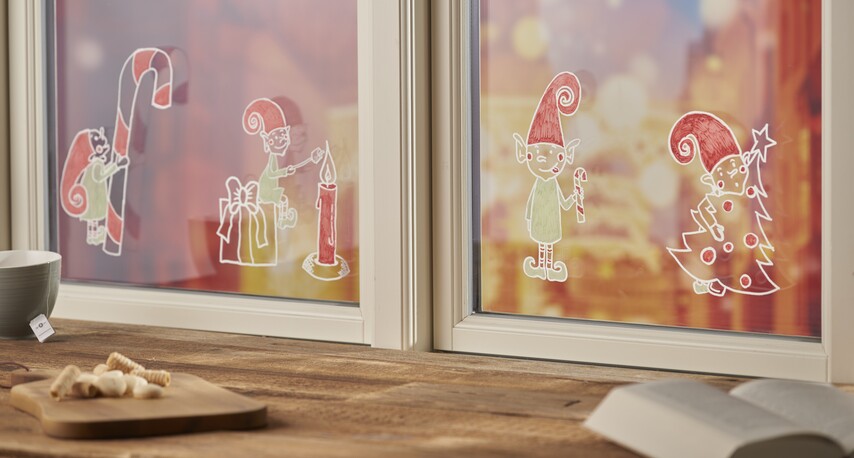 Marqueurs de fenêtre Enfants - 12 pièces - Lavable - Marqueurs de craie  pour fenêtre 