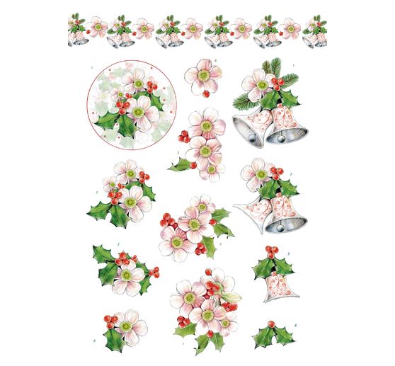 Livret de motifs 3D pré-estampés « Christmas Flowers » 