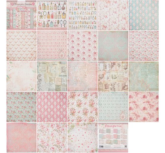 Scrapbook-Block "Rose Parfum Backgrounds"