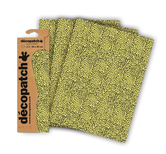 Décopatch-Papier fluoreszierend "Yellow Leoprint"