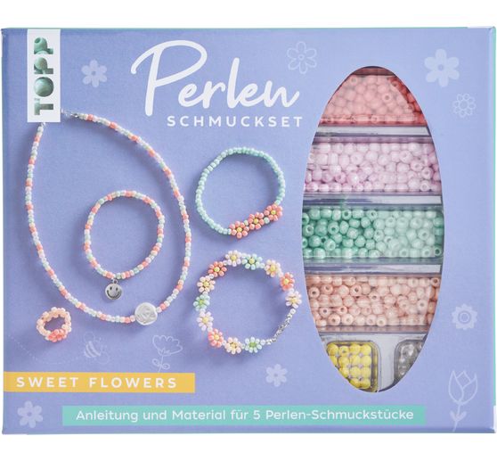 Pearl jewelry set "Sweet Flowers"