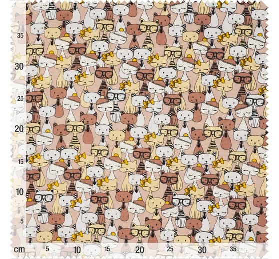 Cotton fabric "Funny cats"