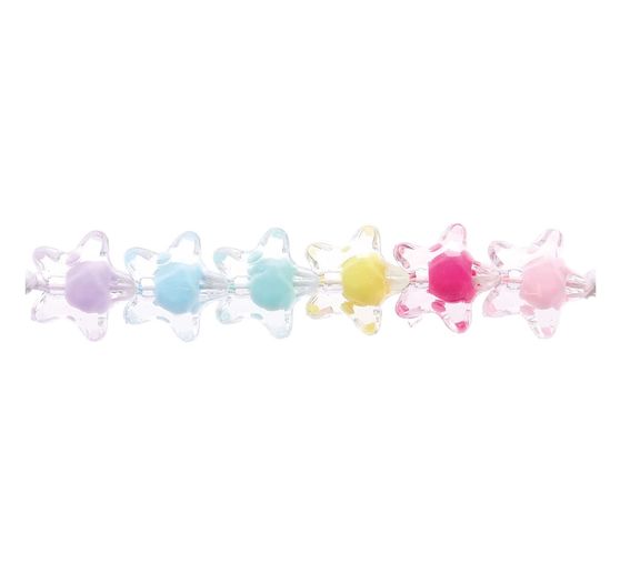Assortiment de perles itoshii « Étoiles transparentes avec inclusion de couleur »