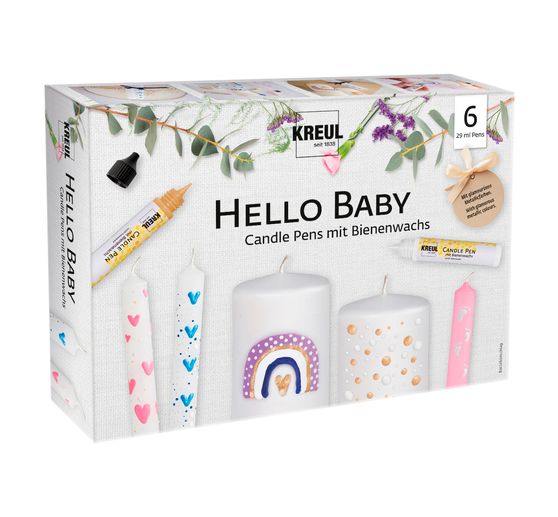 KREUL Candle Pen "Hello Baby" set de 6 pièces