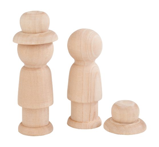 Figurines en bois avec chapeau VBS