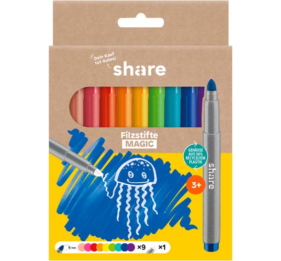 Crayon feutre Magic share, set de 10 pièces