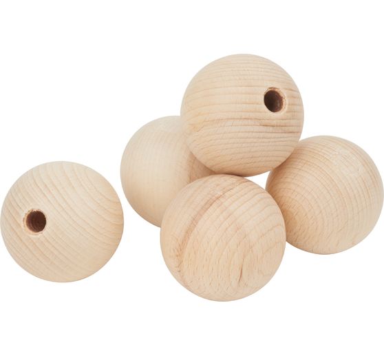 Sphères en bois Ø 70mm demi percés 10mm, Boules en bois demi percés, Boules en bois
