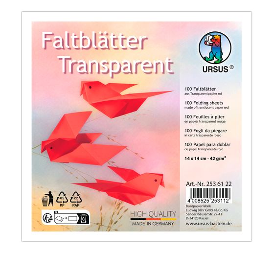 Transparent paper-folding paper