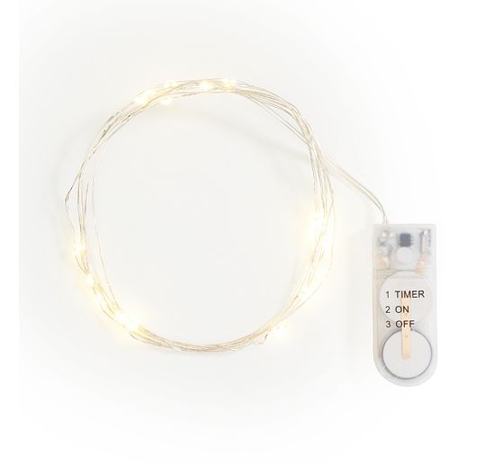 Micro-LED-Lichterkette mit Timer, 20 LEDs