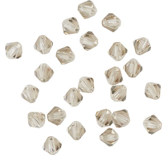 Perles à facettes scintillantes en verre, 4 mm