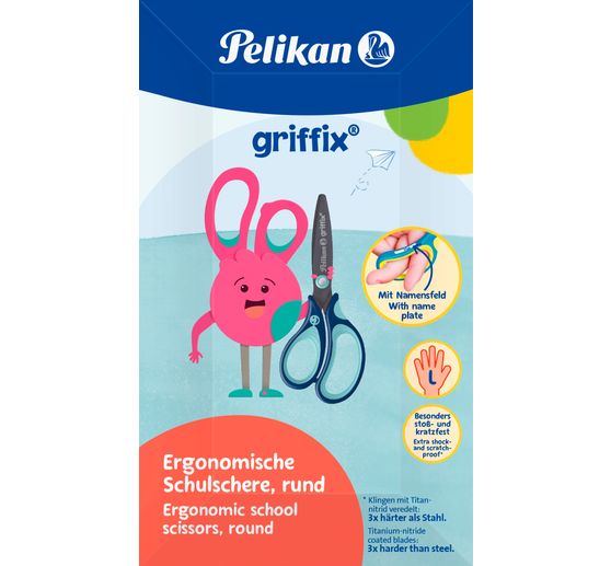 Ciseaux scolaires Pelikan « Griffix », ronds