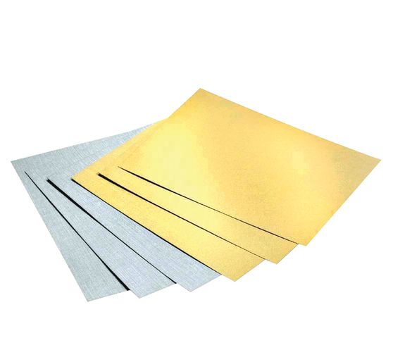 Photo cardboard block Gold/Silver matt, DIN A4