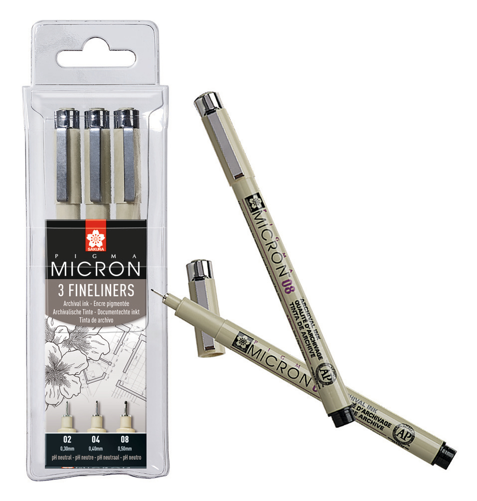  Sakura Pigma Micron 05 Black Pen 0.45mm Line Width Pack of 4  (05) : Arts, Crafts & Sewing